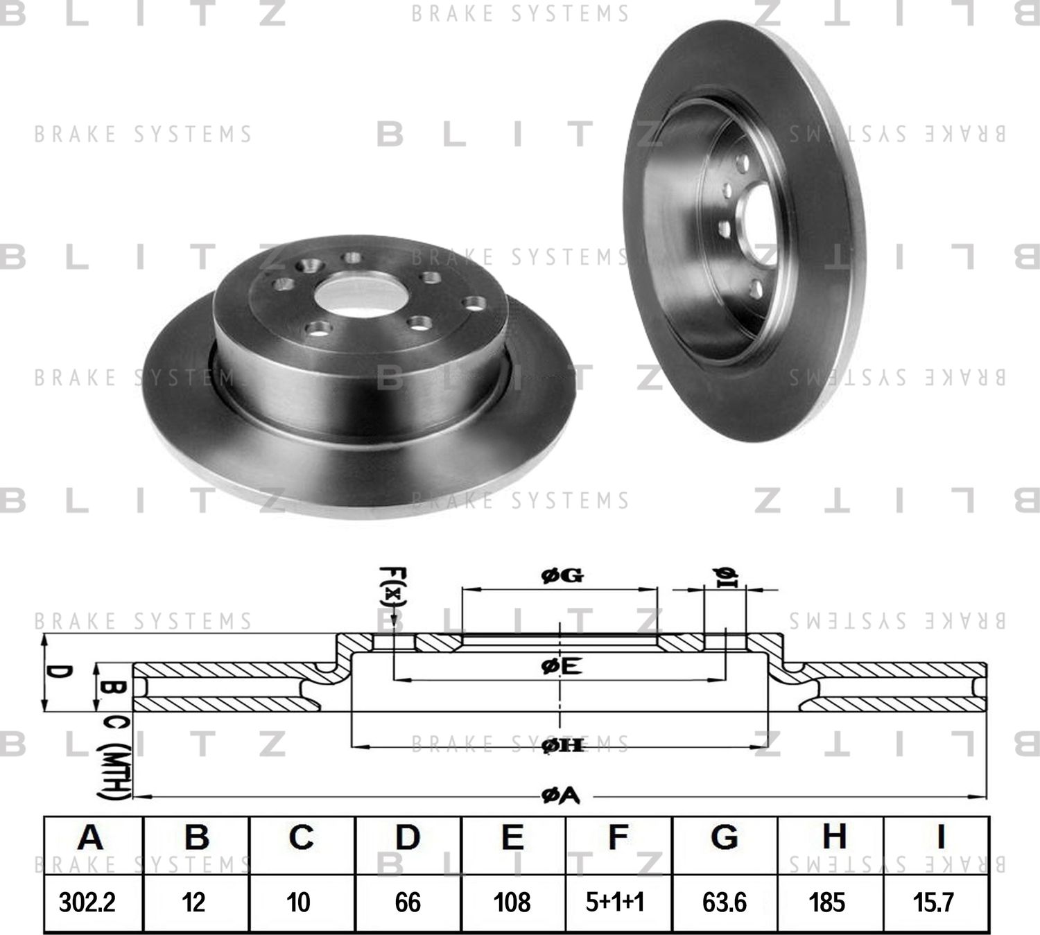 Диск тормозной LAND ROVER FREELANDER 06- задн. (Blitz). Артикул BS0290