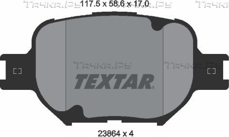 Тормозные колодки Textar передние для Toyota Mark II IX (X110) 2000-2007. Артикул 2386401