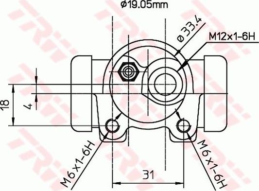 Тормозной цилиндр TRW (Чугун). Артикул BWD129