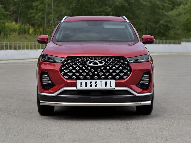 Защита RusStal переднего бампера d63 секции для Chery Tiggo 7 Pro 2020-2026. Артикул CHT7Z-003872