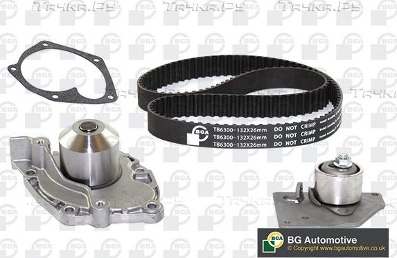Помпа (водяной насос) с комплектом ремня ГРМ BGA для Nissan Primastar I 2001-2014. Артикул TB6300CPK