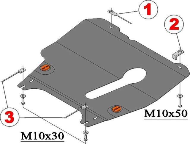 Защита алюминиевая Alfeco для картера и MКПП Nissan Note I (е11) 2005-2013. Артикул ALF.15.07al