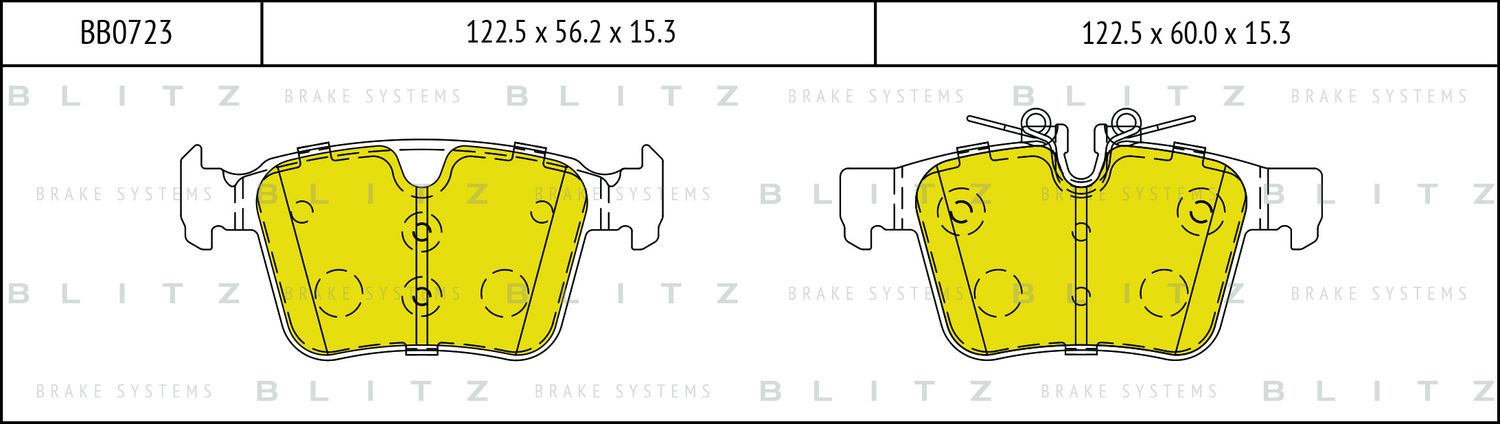 Колодки тормозные дисковые (Blitz). Артикул BB0723