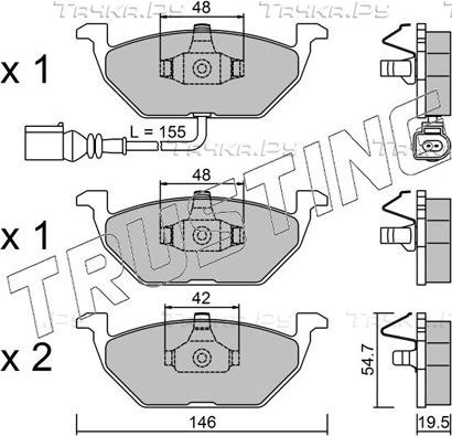 Тормозные колодки Trusting передние для Skoda Roomster I 2006-2015. Артикул 220.2