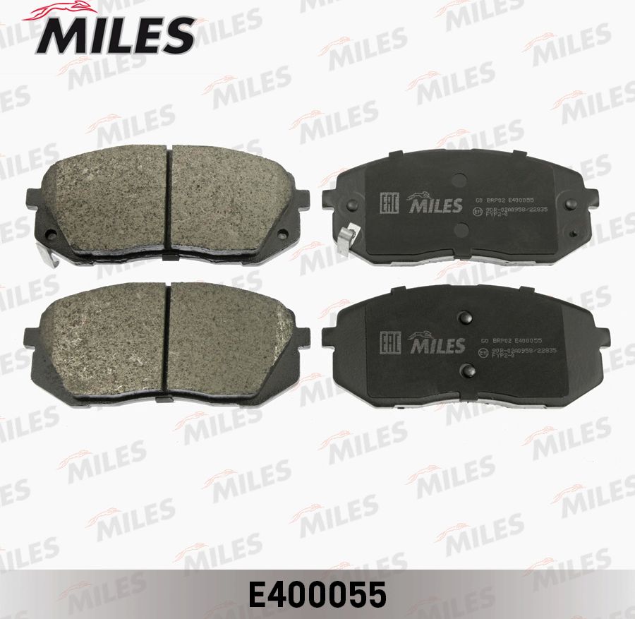 Тормозные колодки Miles (Low-Metallic). Артикул E400055