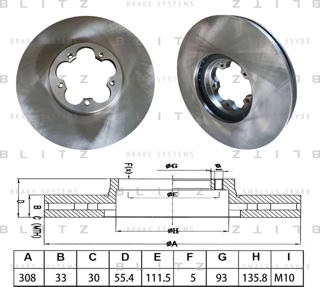 Диск тормозной (Blitz). Артикул BS0559