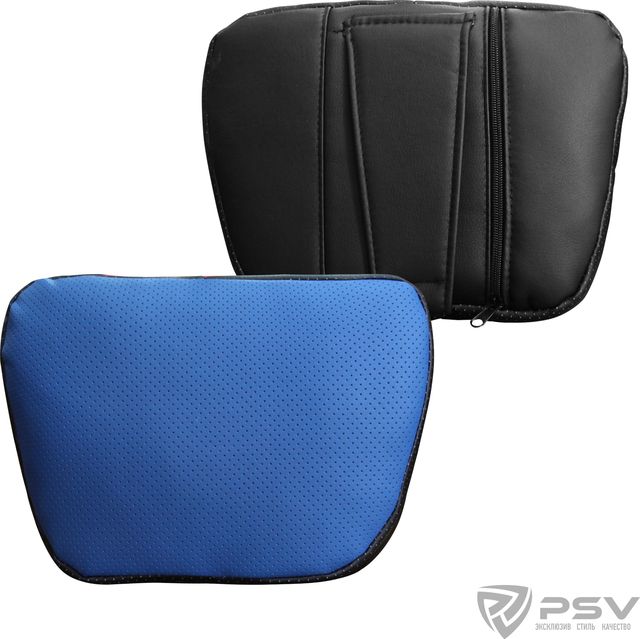 Подушка PSV Lux Way на подголовник, Синий, экокожа. Артикул 132335