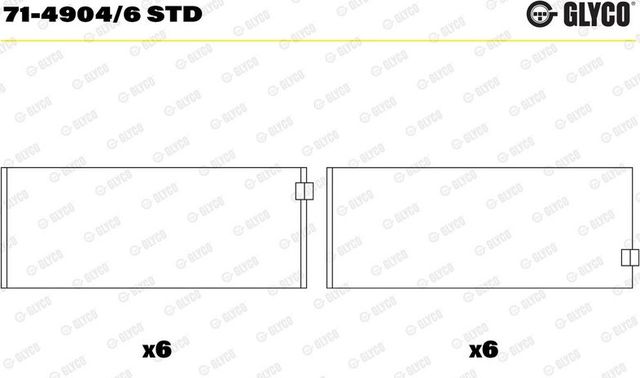 Вкладыши шатунные Glyco для Renault Premium I 2000-2006. Артикул 71-4904/6 STD