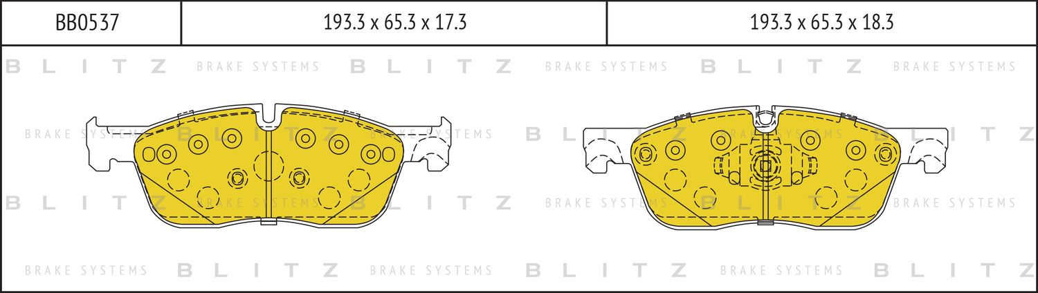 Колодки тормозные LAND ROVER VELAR 17- перед. R17 (Blitz). Артикул BB0537