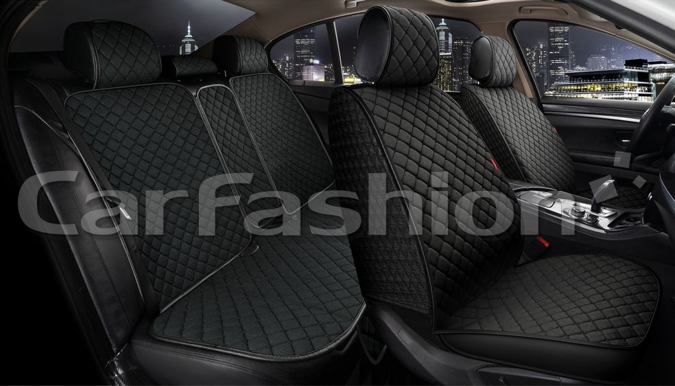 Накидки универсальные CarFashion Cube Plus для авто, цвет Черный/Черный/Черный. Артикул 22676