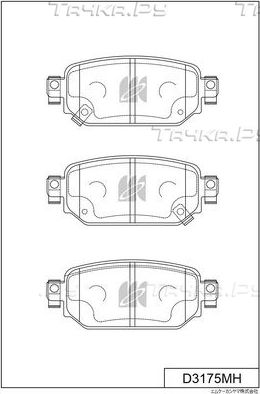 Тормозные колодки MK Kashiyama задние для Mazda CX-3 I 2015-2026. Артикул D3175MH