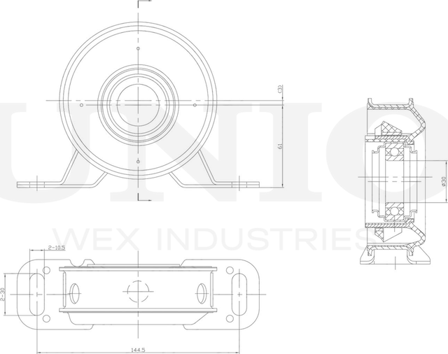 Опора карданного вала (Unio). Артикул RMP-15165