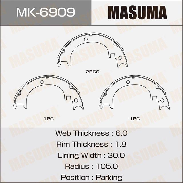 Тормозные колодки Masuma. Артикул MK-6909