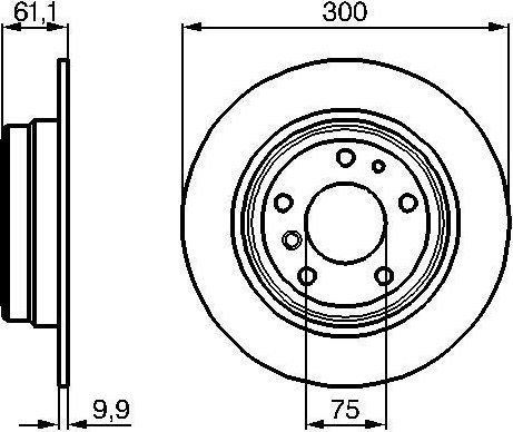 Тормозной диск Bosch задний для BMW 5 III (E34) 1987-1996. Артикул 0 986 478 321