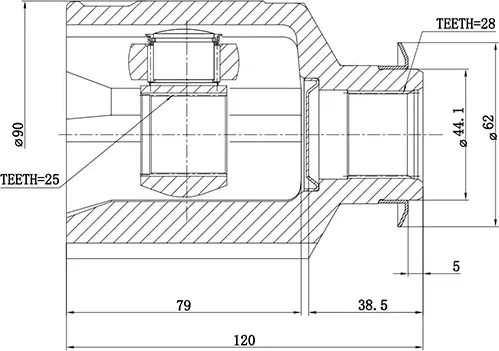 Шрус Внутренний (Zikmar). Артикул Z87876R