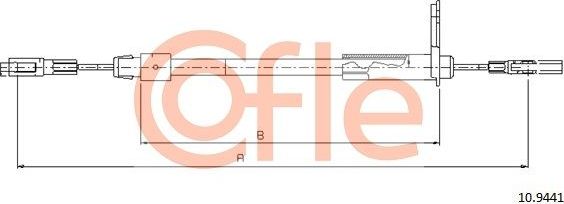 Трос ручника (тросик ручного тормоза) Cofle. Артикул 92.10.9441