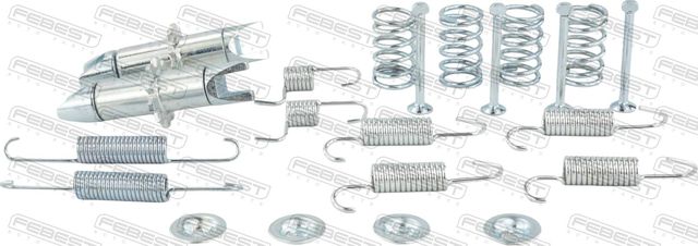 Монтажный комплект барабанных колодок на обе стор Febest. Артикул 1004-J200R-KIT