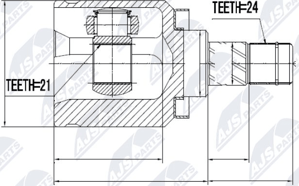 Полуось (привод в сборе, приводной вал) NTY. Артикул NPW-PL-044