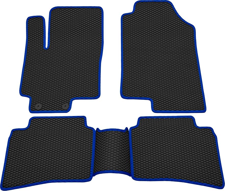 Коврики Rezkon EVA для салона Hyundai Solaris II 2017-2026 Синий кант. Артикул 9020050203