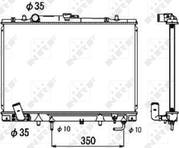 Радиатор охлаждения двигателя NRF (алюминий). Артикул 53687