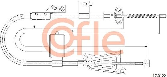 Трос ручника (тросик ручного тормоза) Cofle. Артикул 92.17.0122
