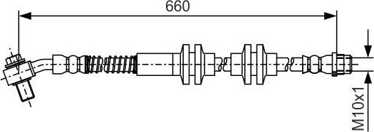 Тормозной шланг Bosch передний левый для Opel Cascada 2013-2019. Артикул 1 987 481 A48