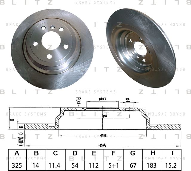 Диск тормозной задний (Blitz). Артикул BS0640