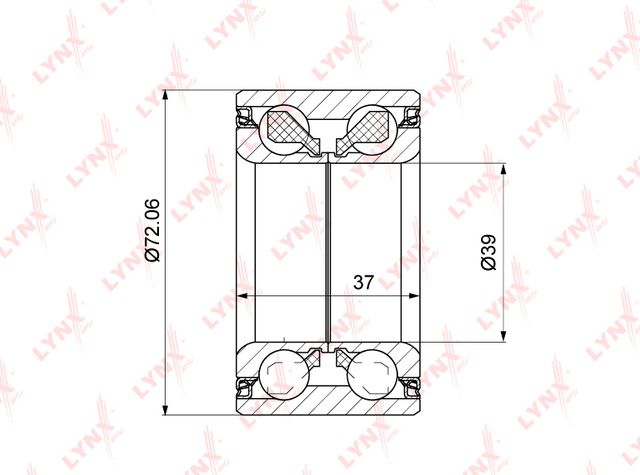 Ступичный подшипник (комплект) LYNXauto задний для Opel Omega A 1986-1994. Артикул WB-1364