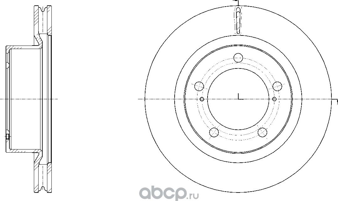 Диск тормозной вентилируемый (G-Brake). Артикул GR21046