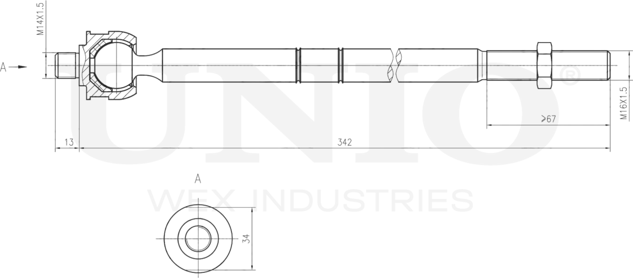 Тяга рулевая (Unio). Артикул SSP-30019