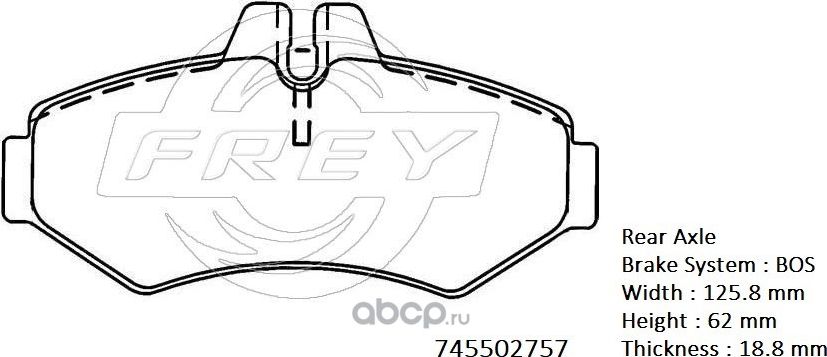 Колодки тормозные задние SPRINTER901-903 CDI      AP (Frey). Артикул 745502757