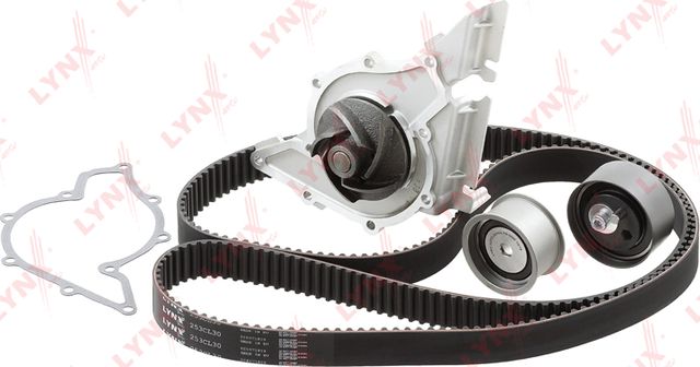 Помпа (водяной насос) с комплектом ремня ГРМ LYNXauto. Артикул PW-1082