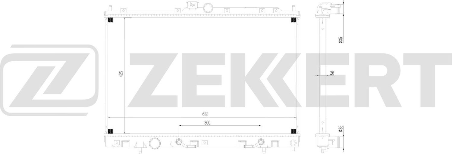 Радиатор охлаждения двигателя Zekkert (алюминий). Артикул MK-1636