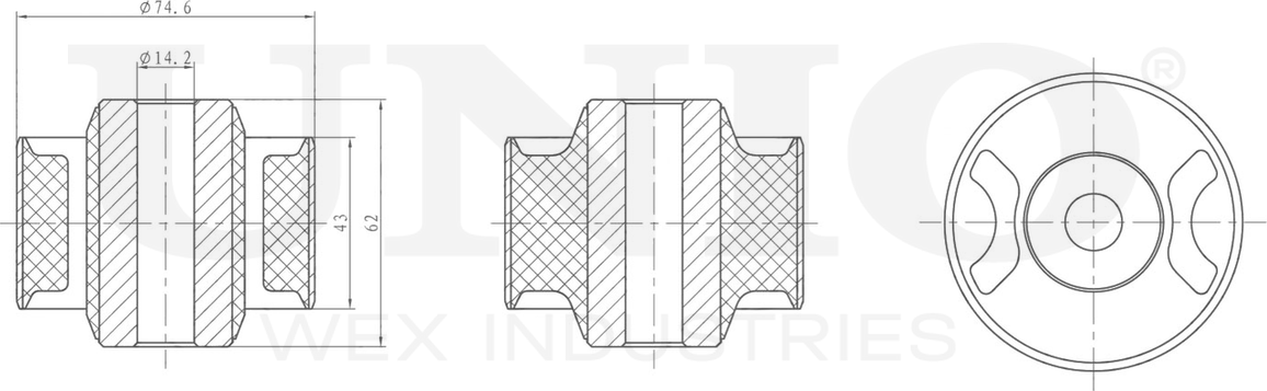 Сайлентблок рычага подвески (Unio). Артикул RMP-20077