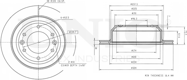Диск тормозной (Unio). Артикул BRD-20097