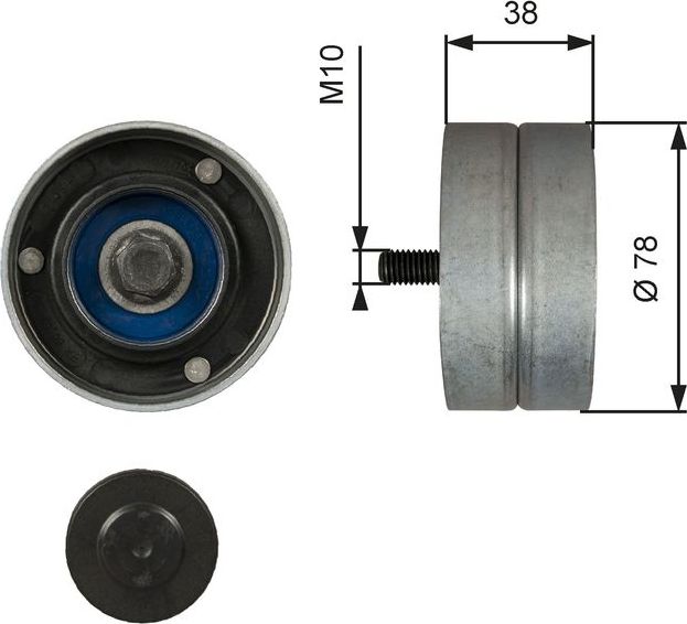 Направляющий (ведущий) ролик приводного поликлинового ремня Gates (Металл). Артикул T36529