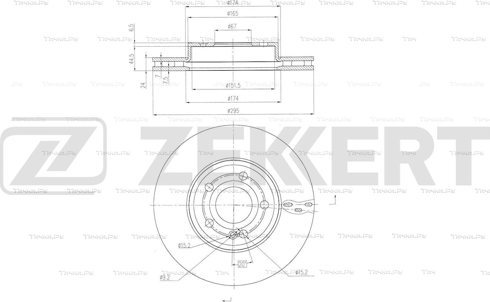 Тормозной диск Zekkert. Артикул BS-6849