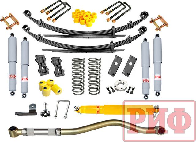 Лифт-комплект РИФ газовый для УАЗ Hunter 2003-2026, лифт 50 мм, нагрузка 150-300 кг. Артикул RIF-Hun-C-G