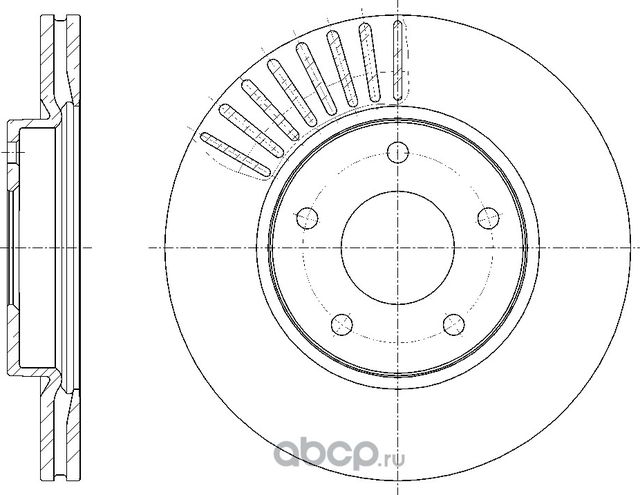 Диск тормозной вентилируемый (G-Brake). Артикул GR21276