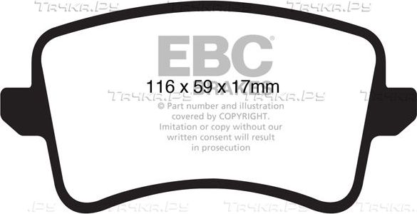 Тормозные колодки EBC Brakes задние для Audi SQ5 I (8R) 2012-2017. Артикул DP21988