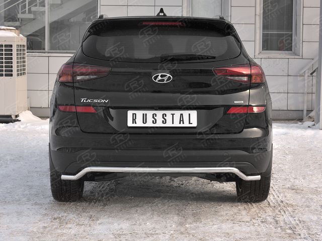 Защита RusStal заднего бампера d63 волна для Hyundai Tucson III рестайлинг 2018-2026. Артикул HTZ-003103