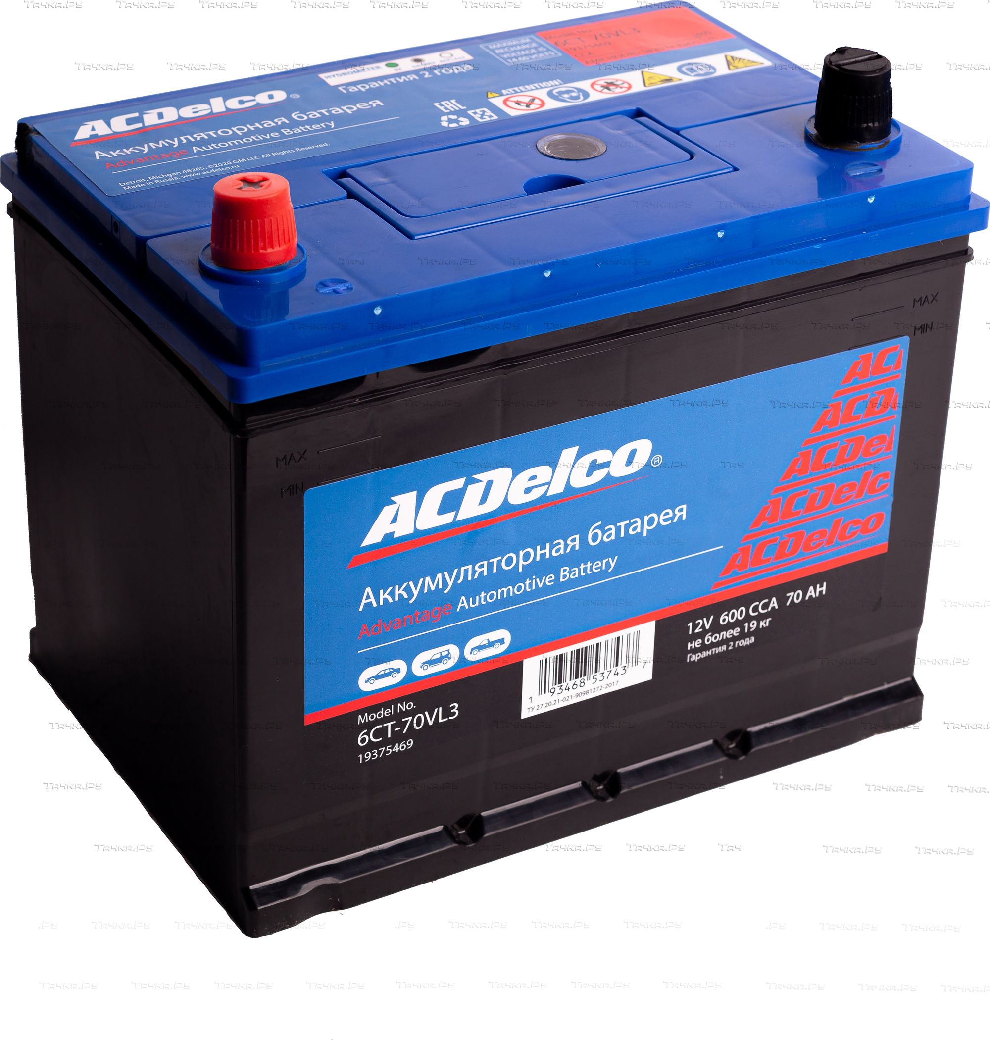 Аккумулятор ACDelco для Mitsubishi L200 III 1996-2007. Артикул 19375469