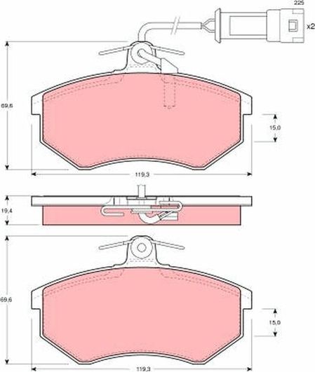 Тормозные колодки TRW передние для Chery Amulet (A15) I 2010-2014. Артикул GDB404