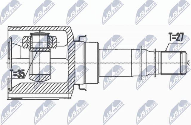 Шрус внутренний (граната) NTY. Артикул NPW-MS-070