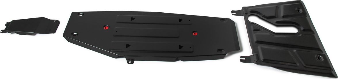 Защита АвтоБРОНЯ для картера, КПП, топливного бака и редуктора (с вырезом под глушитель) Toyota RAV4 CA40 АКПП 2013-2019. Артикул K111.09506.1