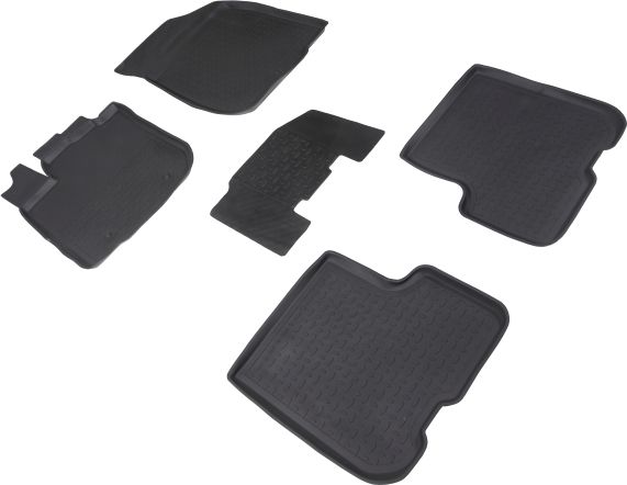 Коврики резиновые Seintex с высоким бортиком для салона Renault Sandero II 2014-2026. Артикул 90154