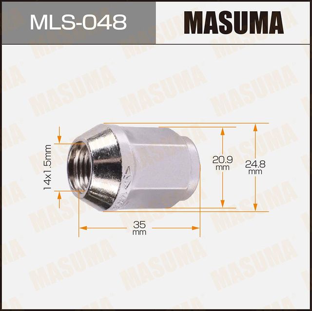 Гайки Masuma 14x1.5 Комплект 20 шт.. Артикул MLS048