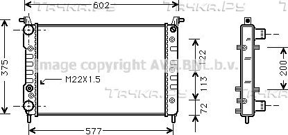 Радиатор охлаждения двигателя AVA для Fiat Palio I 1996-2004. Артикул FT2224