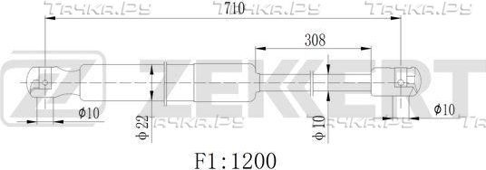 Амортизатор (упор) багажника Zekkert задний для Volkswagen Multivan T6 2015-2026. Артикул GF-2526