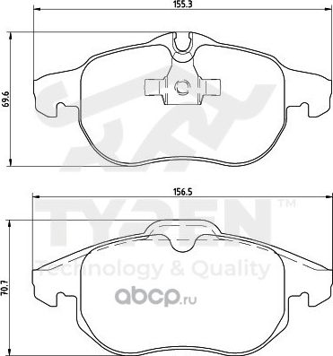 Дисковые тормозные колодки (Tyren). Артикул TYR1216881